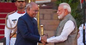 Modi handshake with President of India