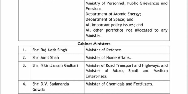 List of minister Modi 2.0