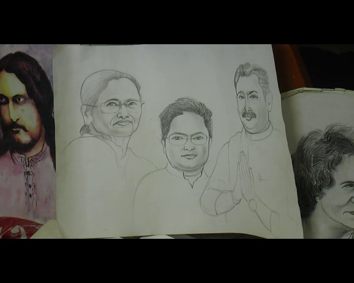 তুলির শব্দে বেঁচে আছেন কালু সাহা