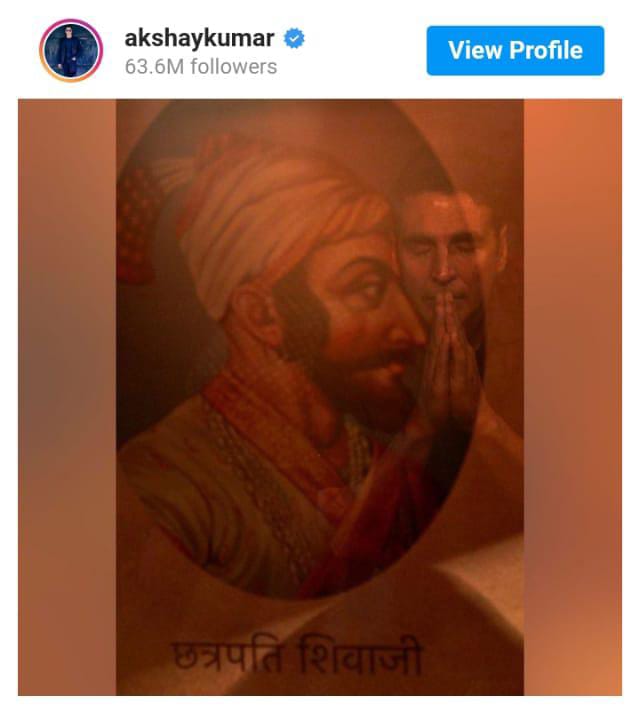 প্রকাশ্যে অক্ষয়ের শিবাজি অবতার।